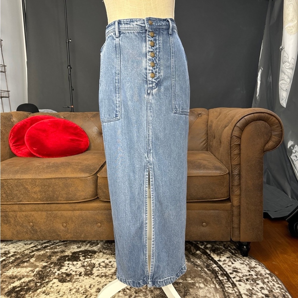 YFB young fabulous broke denim DARA MIDI SKIRT XS